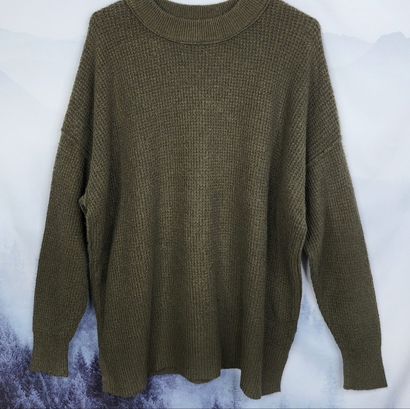 Aerie Green Crewneck Pullover Sweater Small - Picture 3 of 16